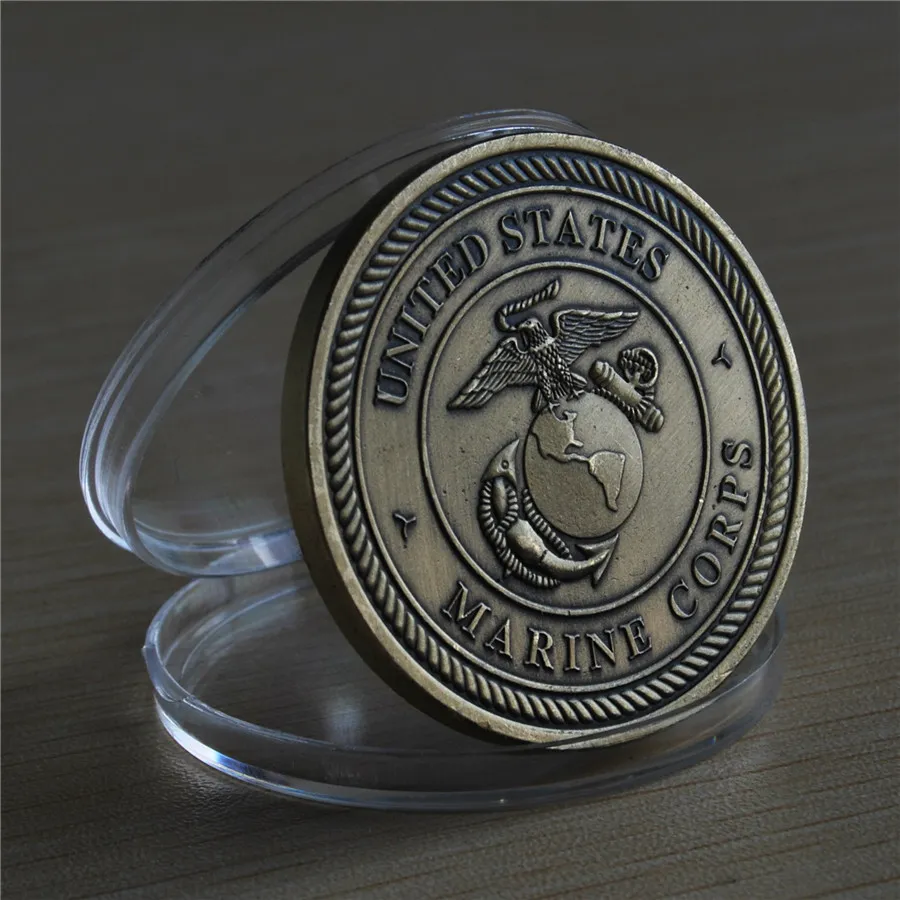 Promoção 5 pçs / lote NOVO USMC U S Marine Corps 72 Virgens Bronze Antigo Desafio Coin204M