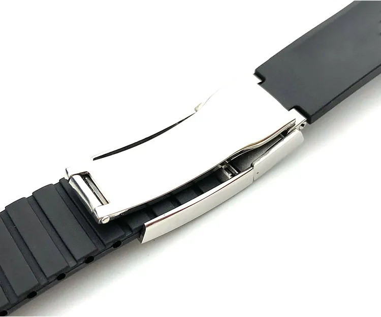 Силиконовый резиновый ремешок для часов из нержавеющей стали с складной пряжкой, ремешок для часов Oysterflex SUB, браслет для часов, мужские 20 мм, черный, красный, синий T253N