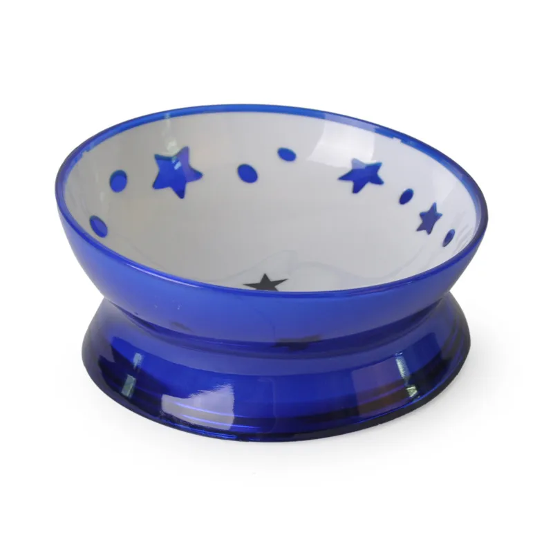 Dog & Cat Elevated Bowl with Non-Slip Prevent Chocking Easy Get food Tilted Star Bullfighting Short Nose Dog Skid Resistant Wear B300M