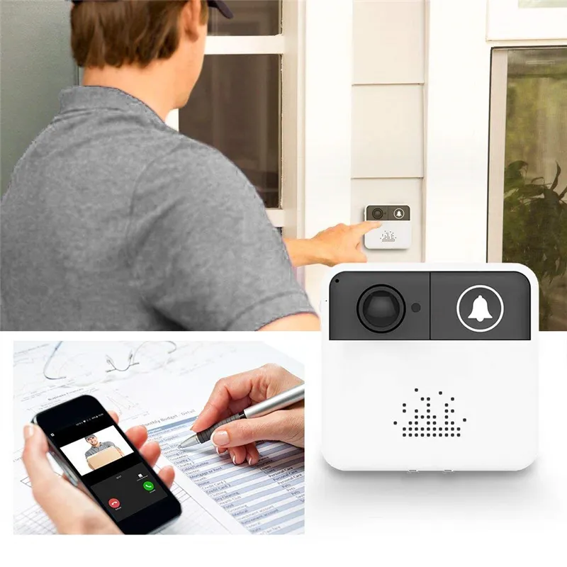 32GB 720P HD Smart Wireless Video Doorbell WiFi Home Security Camera Дверь колокольчик Кольцо в реальном времени Двухстороннее видео для iPhone Android