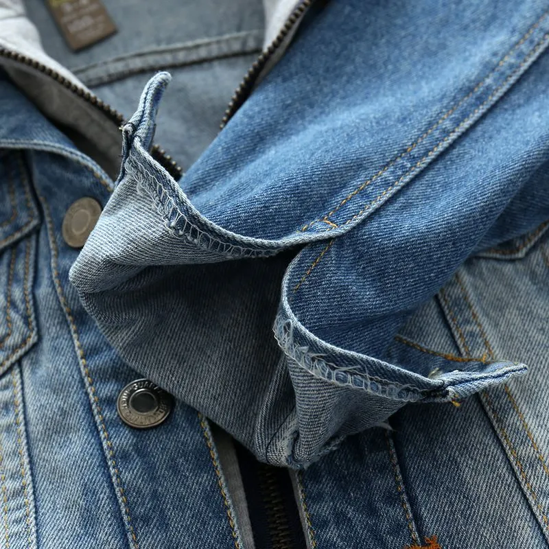 Veste en jean pour bébé fille et garçon, manteau à capuche en Denim à manches longues, vêtements d'extérieur, coupe-vent, printemps, 6892639