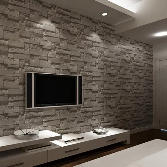 Moderno design tridimensionale 3D carta da parati rotolo di mattoni di pietra sfondo muro di carta da parati in vinile soggiorno rivestimento murale276t