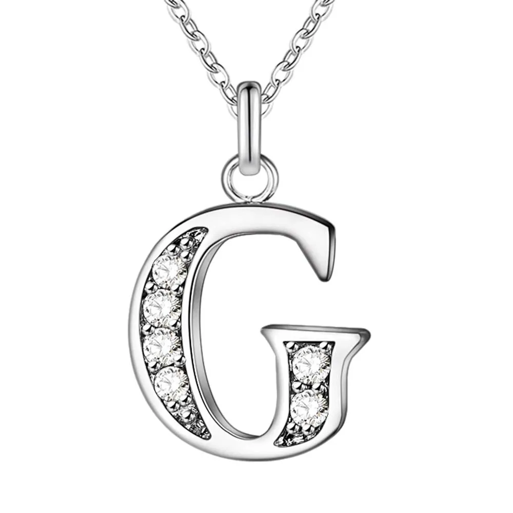 Collier en argent 925 avec lettres et diamants, 26 pièces, haute qualité, à la mode, pour la saint-valentin, vacances 262u