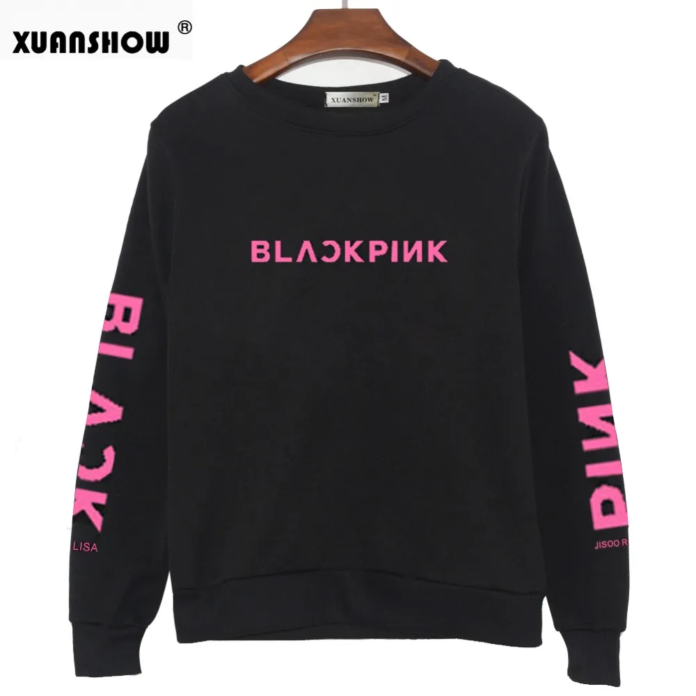 XUANSHOW 2021 BLACKPINK Album Kpop Felpa Hip Hop Casual Lettere Stampate Felpe Vestiti Pullover Stampato Manica Lunga Magliette E Camicette