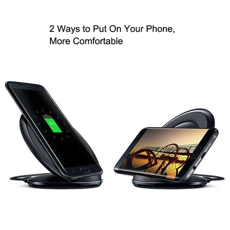 Qi Wireless  Fast Vertical Charging Pad Charge Dock Cellphone Holder For iPhone 8 Plus iPhone X Samsung Galaxy S7 S8 Note5