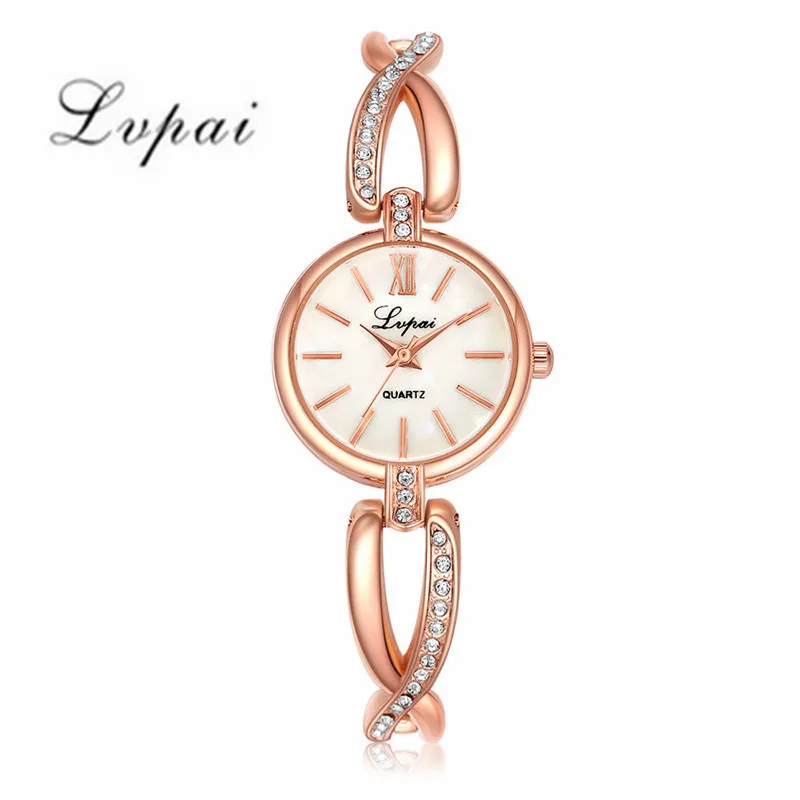 Dresses Fashion Crystal Watches Quartz Watches Lvpai Ladies Rhinestone Women's bracelet watch #5 221289A