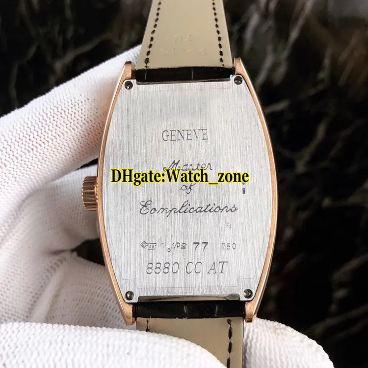 Cintree Curvex 7880 Date cadran blanc automatique boîtier en or rose montre pour homme 6 couleurs bracelet en cuir de haute qualité montres pour hommes 2675