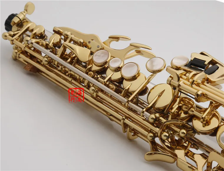 YANAGISAWA W037 Soprano B B Düz Tüp Saksafon Pirinç Gümüş Kaplama Altın Anahtar B Düz Sax Ağızlık Kılıf Ile Ücretsiz nakliye