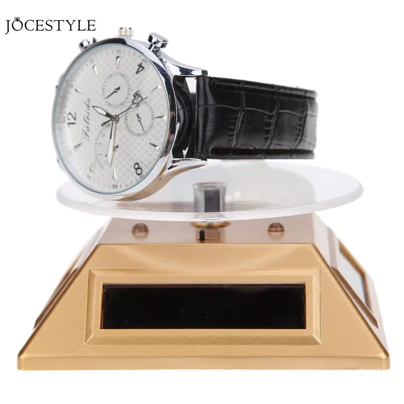 Klok Horloge Onderdelen Accessoires 3 Kleur LED Solar Light Showcase 360 Draaitafel Horloge Roterende Display Stand Tools181S