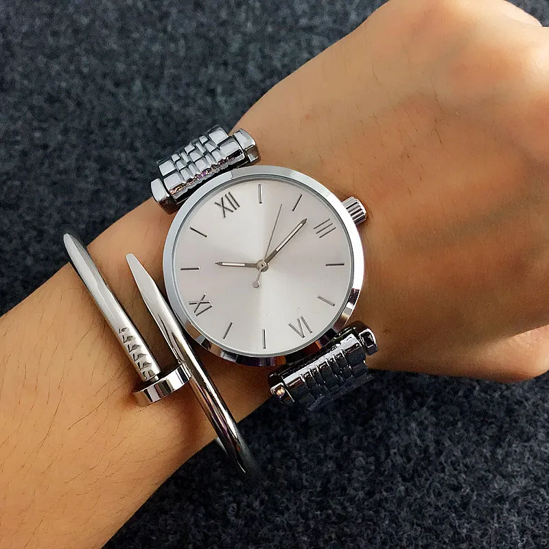 Fashion Popular Casual Top Brand Women Lady Girl watch Steel Metal band Quartz Wrist watches A01271q