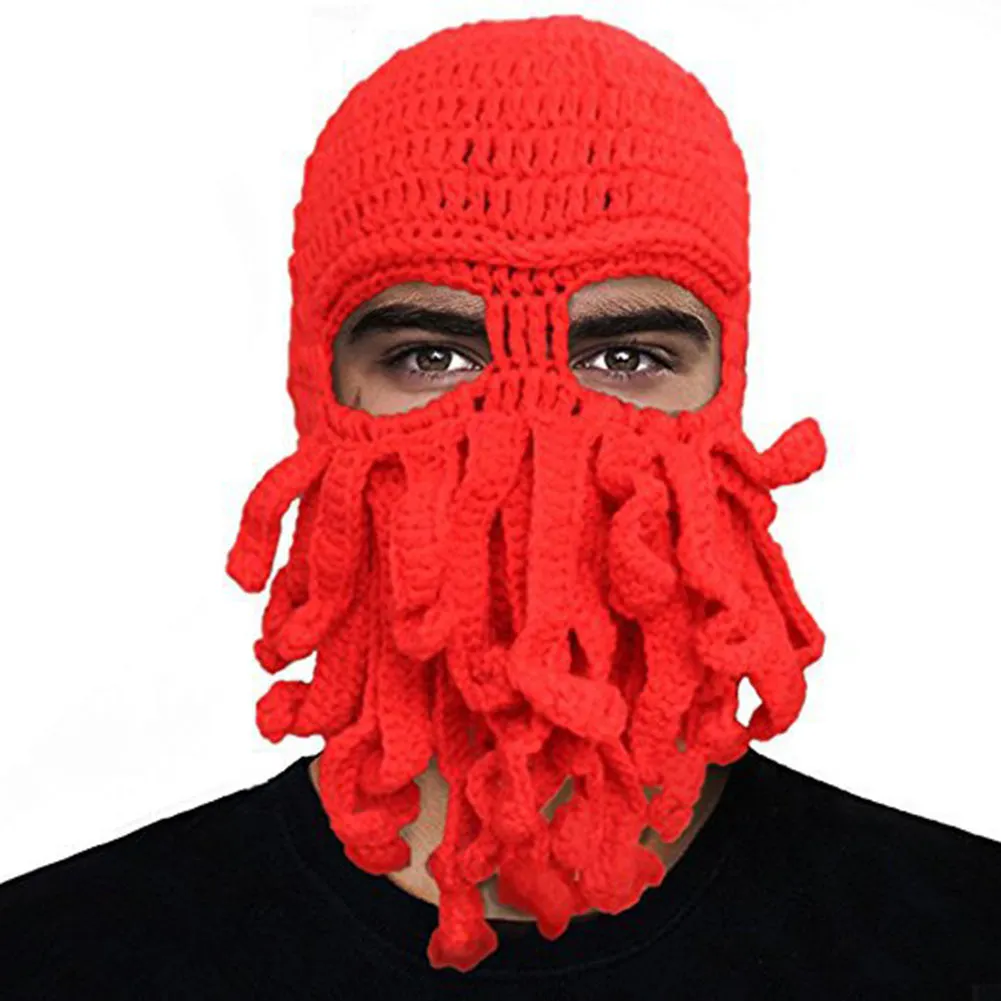 2018ユニセックスオコパス冬ウォームニットウールフェイスマスクハットイカキャップCthulhu Tentacles Beanie Hat C181116015711197