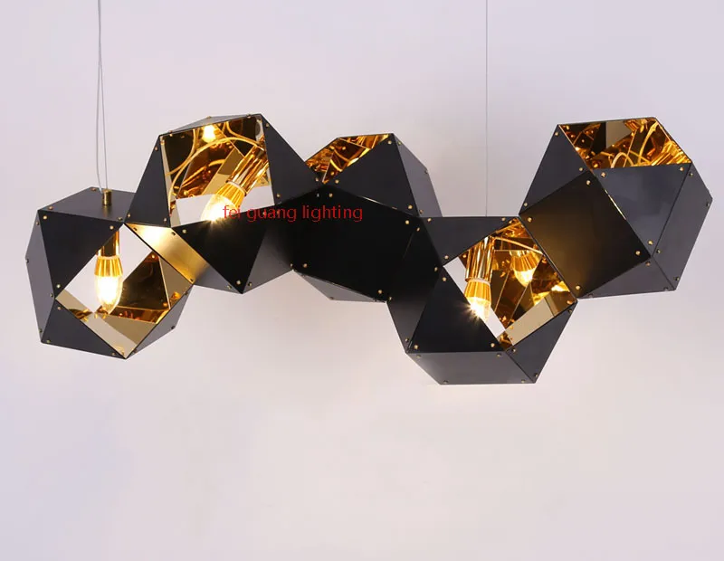 Nordic postmodern metal multi-head pendant lighting villa club loft designer pendant lamps decoracion salon vintage hanglamp 110-2236s