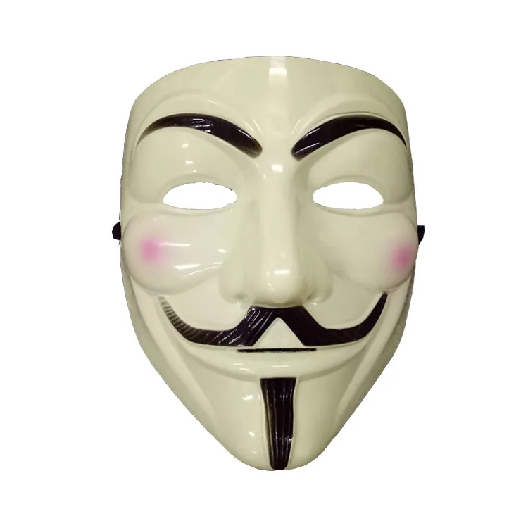 Nieuwe designer kostuumaccessoires vormmaskers voor mannen Halloween Vendetta Party Male klassieke masker Cosplay Cosplay Heren wit geel