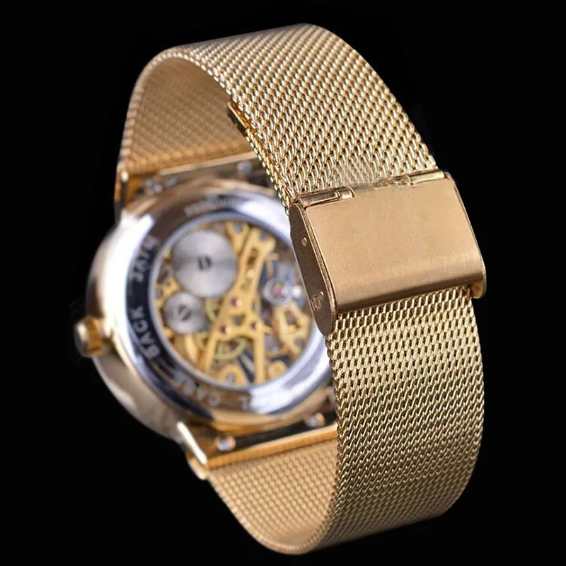 Forsining 2021 moda casual design neutro cassa in acciaio argento trasparente scheletro orologio da uomo orologio meccanico di lusso delle migliori marche w247w