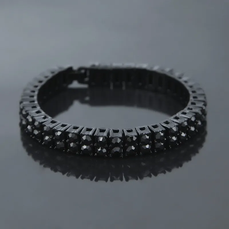 Браслет-цепочка Iced Out для мужчин, позолоченный двухрядный браслет со стразами в стиле хип-хоп и бриллиантами, теннисные браслеты Jewelry2429