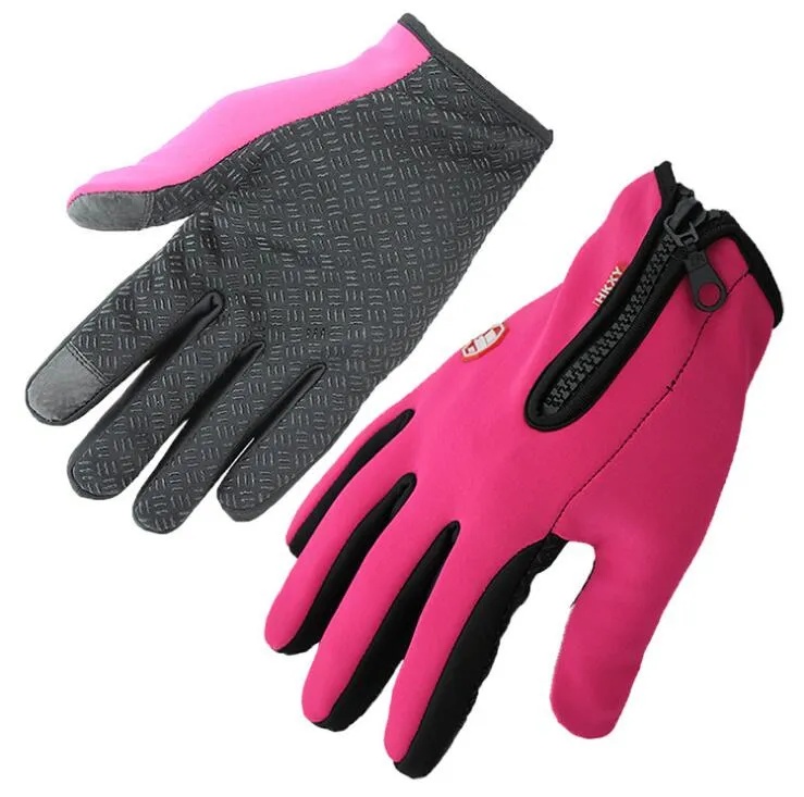 Windstoper Handschuhe Anti -Schlupfwinddichte thermischer Touchscreen -Handschuh atmungsable Takticos Winter Männer Frauen Schwarze Reißverschlusshandschuhe243f