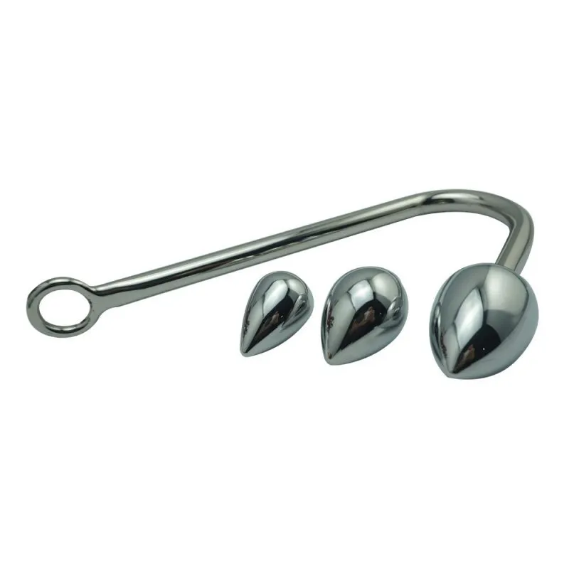 Replacable Three Balls Metal Anal Hooks Butt Plug Strap On Sex Toys For Couple Rope Hook with Anus Stimulation
