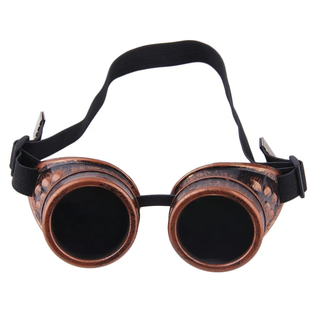 Professionella Cyber ​​Goggles Steampunk Glasses Vintage Welding Punk Gothic Victorian Outdoor Sports Solglasögon2432