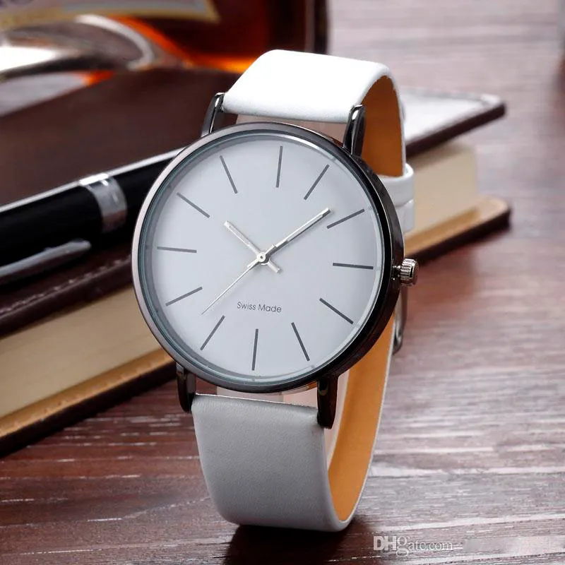 Neuankömmlinge elegante klassische Leder -Uhr -Marken -Mann -Mann Frau Mädchen Unisex Fashion einfaches Design Quarz Kleid Handgelenk Uhr Reloj 294z
