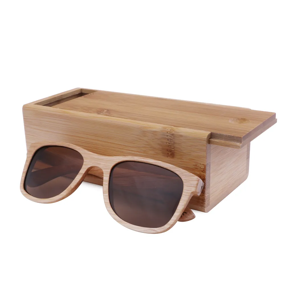 Wood Sunglasses Men Bamboo Sunglass Women Brand Design Sport Goggles Gold Mirror Sun Glasses Shades lunette oculo194M