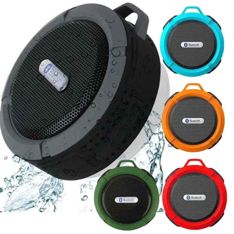C6 speaker Portable Waterproof Wireless Bluetooth Speakers Suction Cup Handsfree MIC Voice Box For iphone 6 7 8 iPad PC Phone