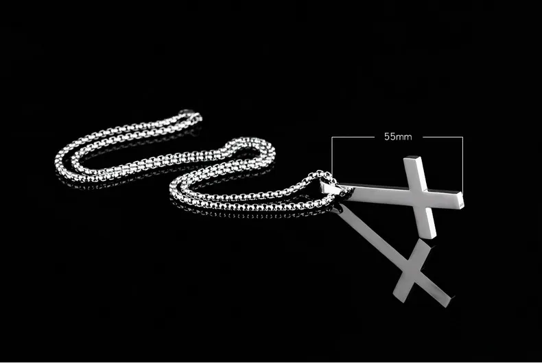 Male Black St Peter's Inverted Cross Pendant Necklace for Men Stainless Steel Choker Crux de Sanctus Petrus Jewelry Men Neckl298c