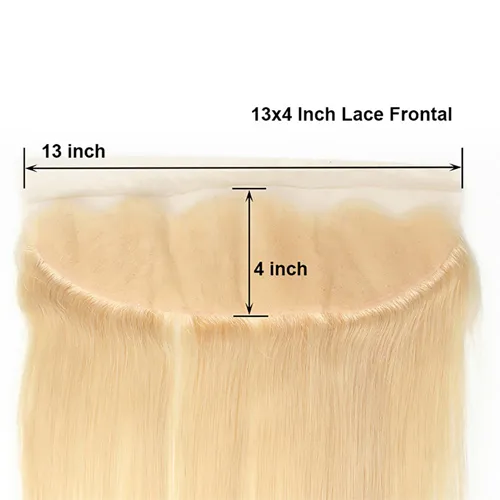 Straight 613 Blonde Color Hair Bundles Remy Human Hair 3 Bundles With 13*4 Ear To Ear Lace Frontal Brazilian Human Hair 10A Grade