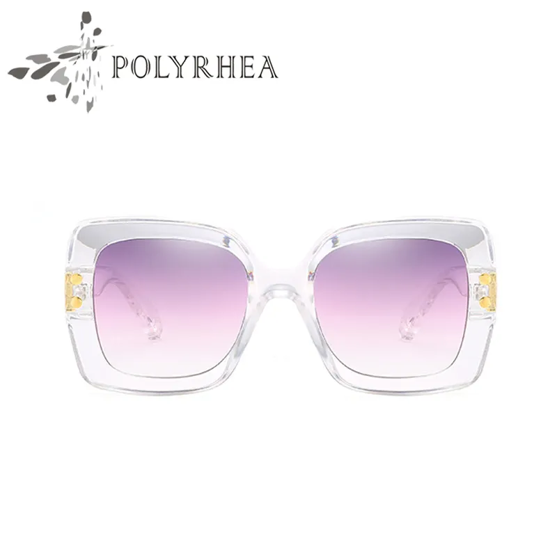 2021 Luxury Italy Overdimensionerade fyrkantiga solglasögon Kvinnor Retro Fashion Designer Big Fram Sun Glasses Kvalitet UV -skyddslins Come W252O