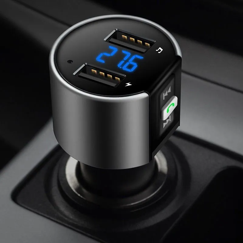 Nowy wysokiej jakości bezprzewodowe bezprzewodowe samochody Bluetooth Bluetooth Tarfmter Radio Adapter Zestaw samochodowy Black Mp3 Odtwarzacz USB ładowanie DHL UPS bezpłatna wysyłka