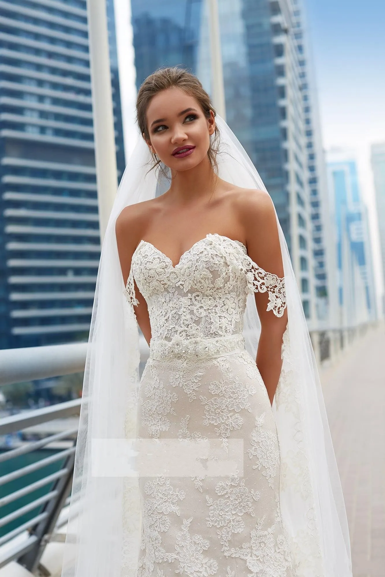 Modest Lace Mermaid Wedding Dresses 2018 Off Shoulder Applique Beach Beho Sweetheart Sashes Pearls Corset Plus Size Bridal Gowns Custom Made