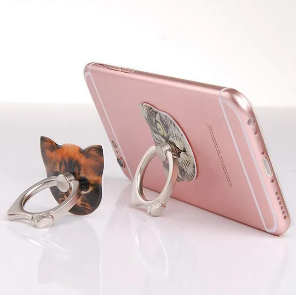 Forma de gatinho bonito 360 Roating gato anel de dedo suporte de suporte de telefone celular para iPhone samsung huawei xiaomi todos os telefones inteligentes com caixa de varejo