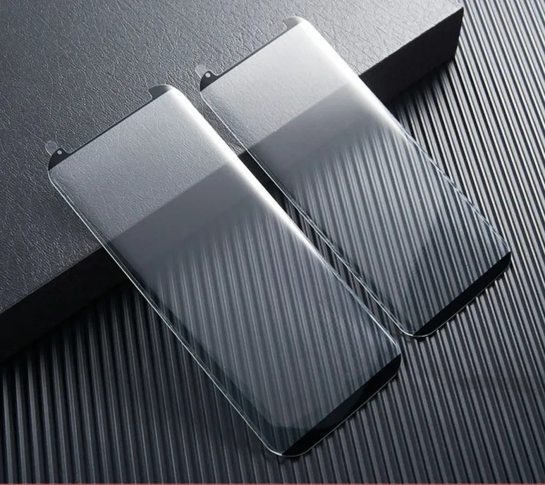 Caso Amigável Vidro Temperado 3D curvado para Samsung Galaxy Nota 8 S9 mais S8 mais S7 Borda 100 pçs / lote Nenhum pacote de varejo