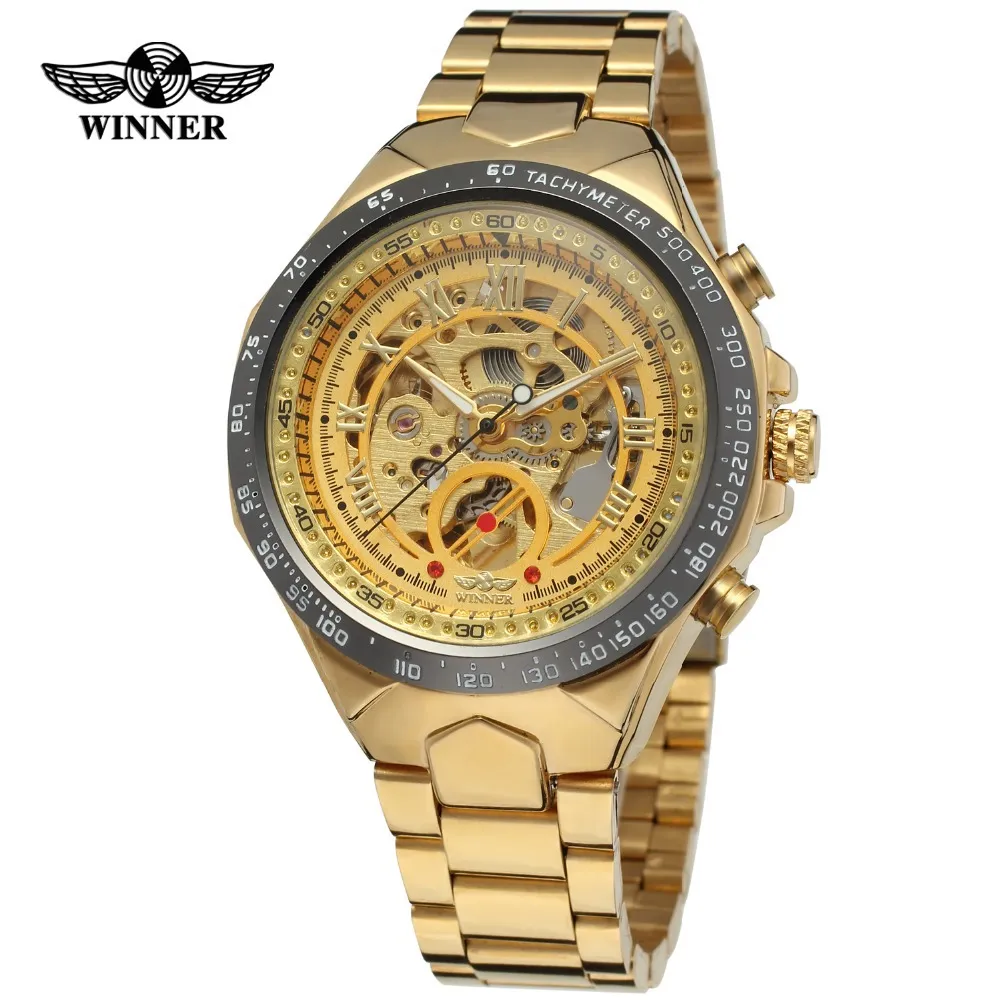 Very popular men's mechanical watches automatic hollow sports watch does not fade durable high quality business watches210u