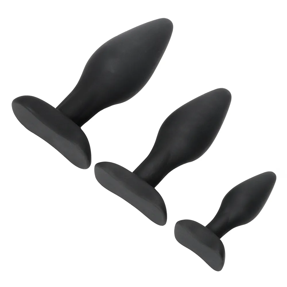 IKOKY SET BUTT PLIG SEX FOR MĘŻCZYZN KOBIETY GAY Black Anal Plug Prostate Massager Produkty dla dorosłych Anal Trener Shop SML Y2833017