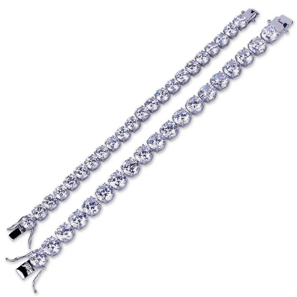 Hip Hop Jewelry Diamond Tennis Armband Iced Out Chains Mens Armband Luxury Designer Bangle Love Wedding Presents 1row 10mm Bredd 2234o