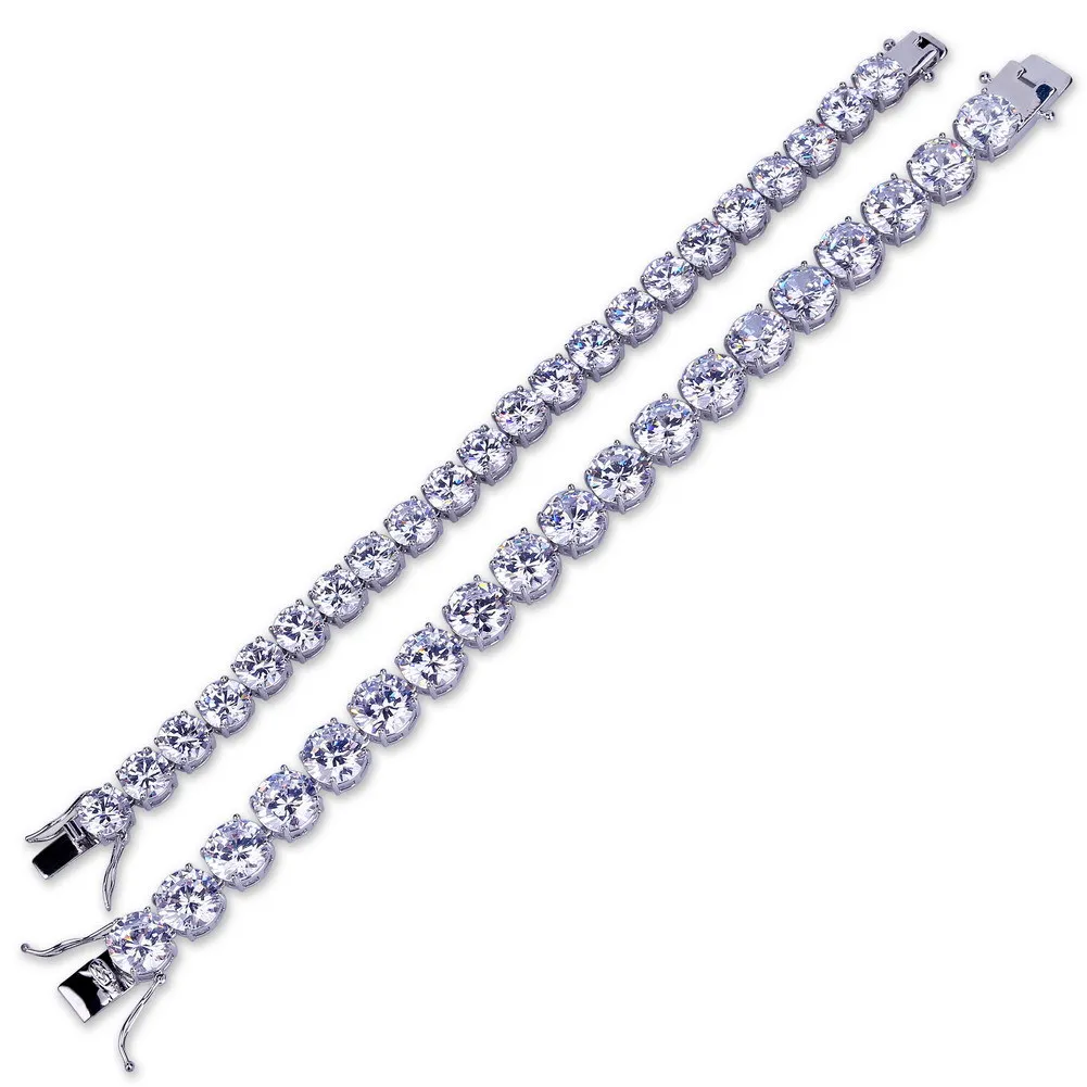 Hip Hop Jewelry Diamond Tennis Bracelet Iced Out Chains Mens Bracelets Luxury Designer Bangle Love Wedding Gifts 1Row 10mm Width 2234O