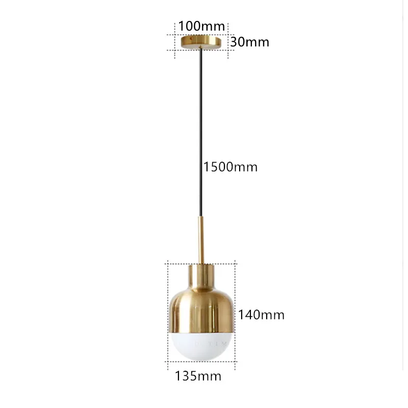 Petite lampe à suspension moderne plaquée or, luminaire industriel Simple pour Loft, chambre à coucher, salon, salle à manger, luminaire 270C