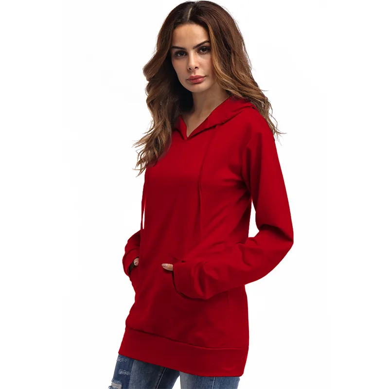 Women's Hoodies & Sweatshirts Solid Women Loose Simply Hooded Slim Fit Outwear Thin Pure Cotton Causal Top Clothing