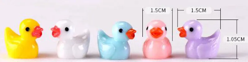 Cute Ducks Miniatures Pvc Figurki Figurki Zwierzęta Mikro krajobraz mini figurka lalka wróżka dekoracje ogrodowe206b