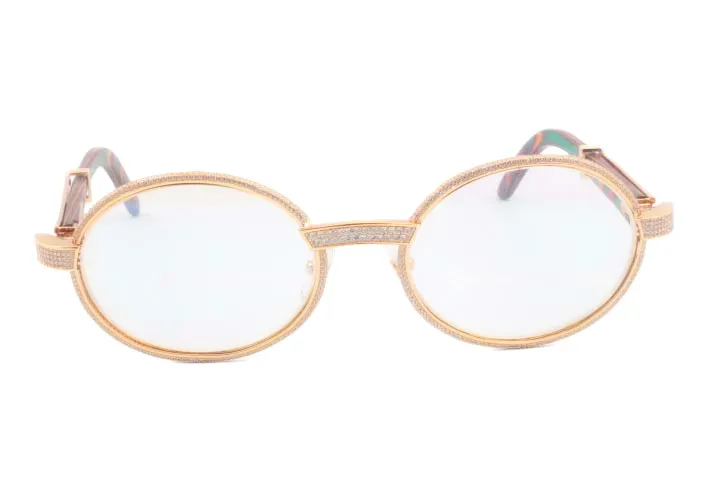 2017 Nouvelles lunettes de diamant à monture complète en bois naturel 7550178 Lunettes de soleil de haute qualité Taille 55 -22-135mm Lunettes de soleil RÉTRO 2 Couleurs251a