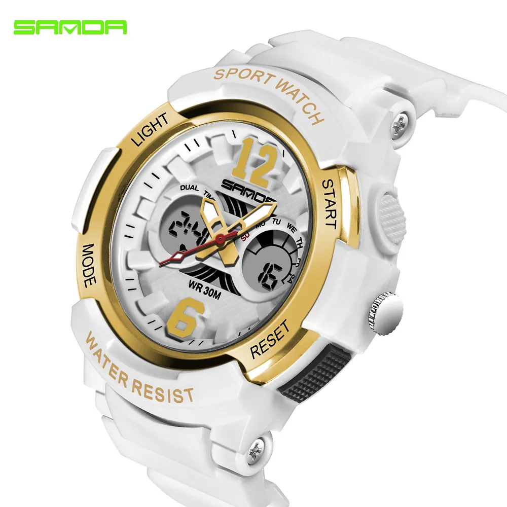 Marca SANDA, reloj deportivo de lujo para mujer, reloj de pulsera Digital LED a la moda para mujer, reloj deportivo para mujer S915295o