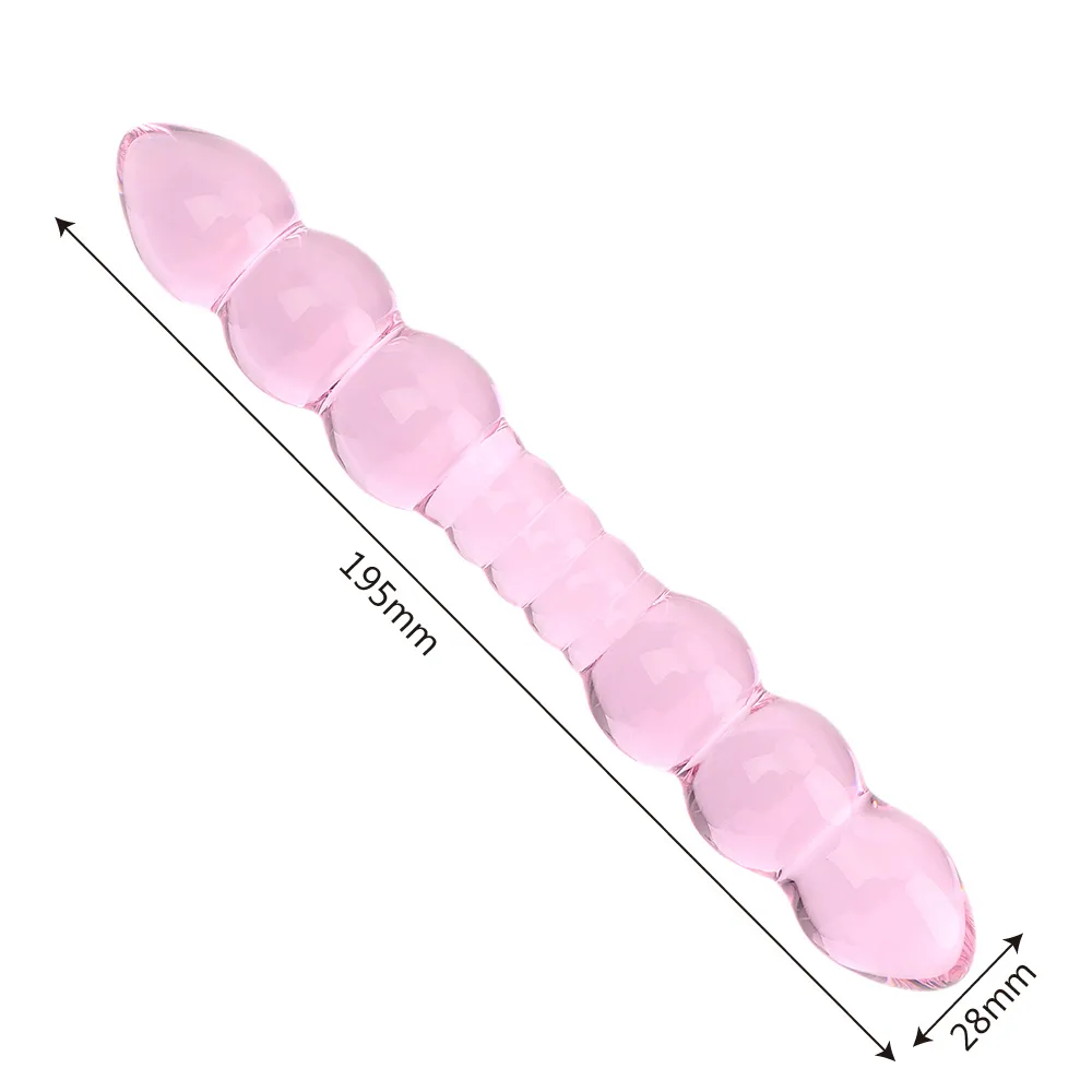 Ikoky vibrador de vidro dupla cabeça anal plug estimulação bunda massagem próstata pênis grande brinquedos sexuais para mulheres masturbação feminina s10182812470