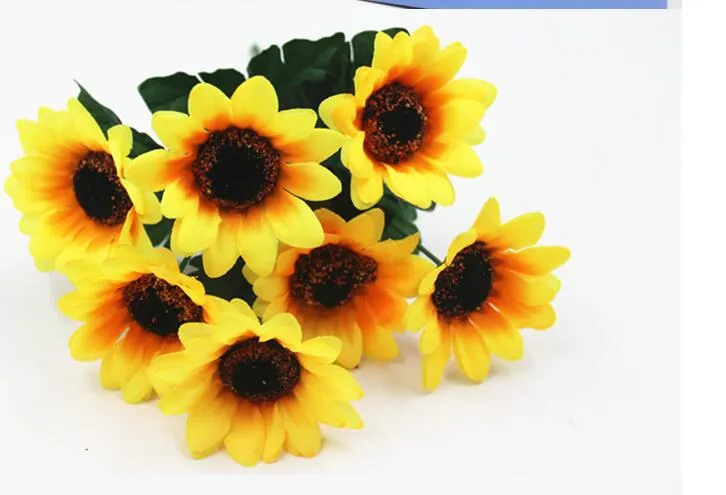 Свадебный фон с подсолнечником, реквизит, имитация цветка 7, маленький подсолнух sunflower293H