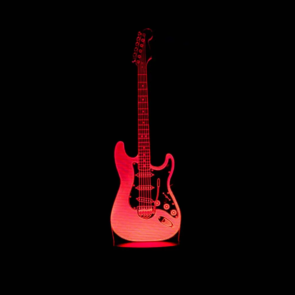 3D LED Night Light Electric Guitar with Light for Home Decoration Lamp Amazing Visualization Optical Illusion Whole Dr9970552