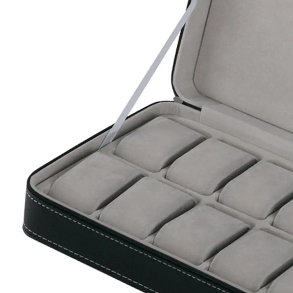 Protable 12 Slots Watch Box Storage case With Zipper Multi-functional Bracelet watches Display Casket watches holder casket1260L