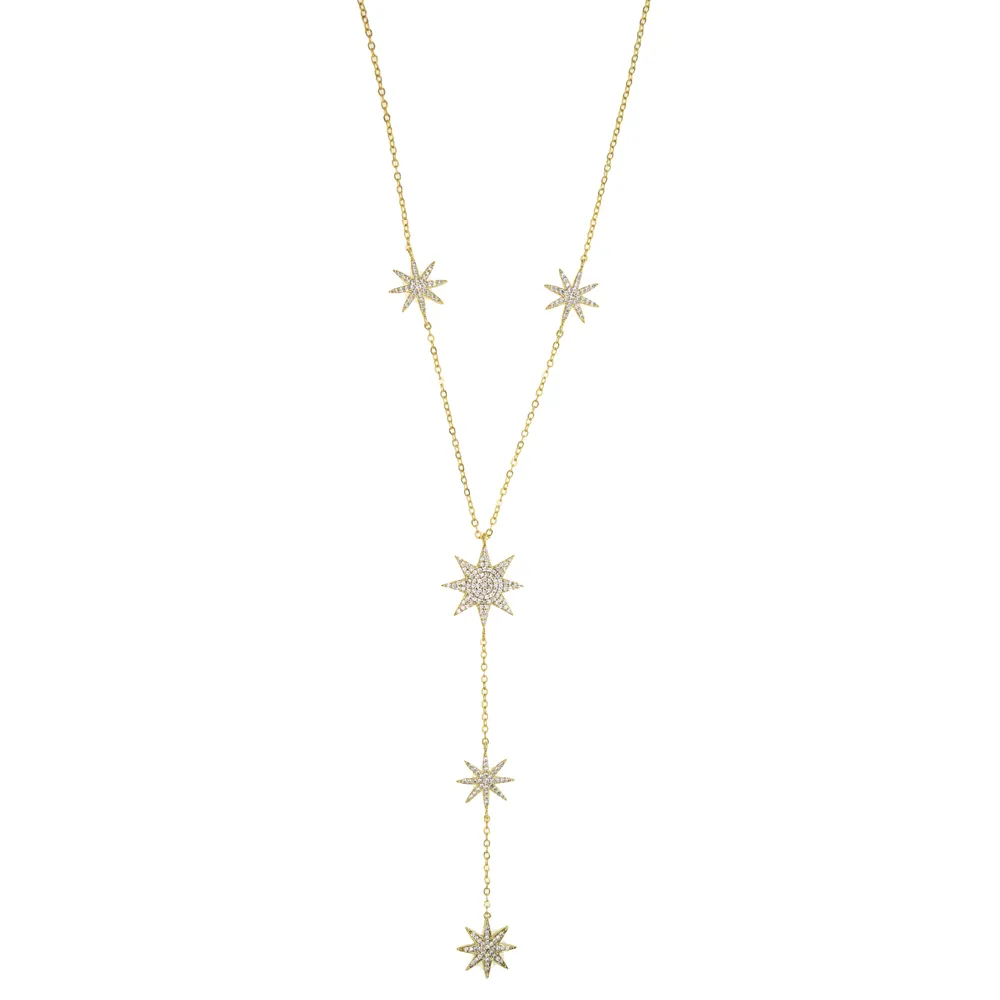 2018 na moda nova northstar collier colares delicado hexagrama barra longa pingente colar charme corrente jóias acessórios para women262v