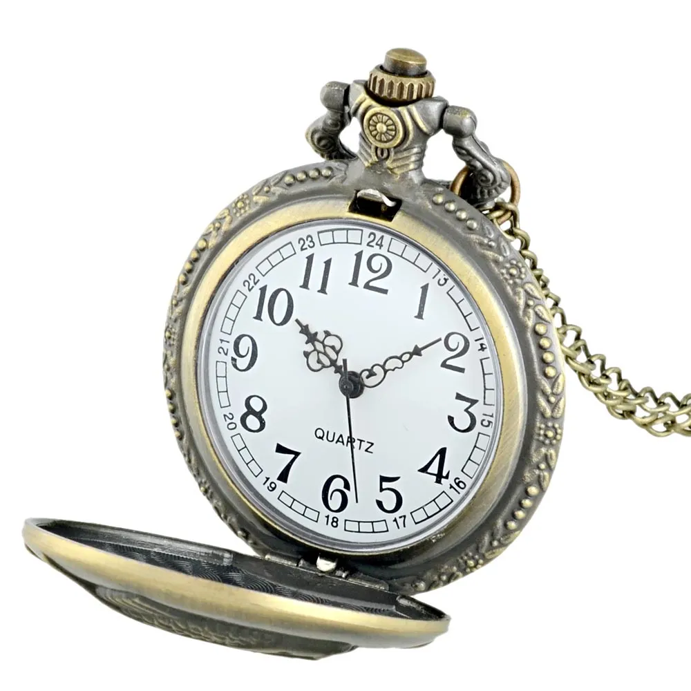 Классический винтажный бронзовый рыбацкий кварцевый карманные часы ретро мужчины женское ожерелье подвесной ювелирные изделия подарки модные карман2897