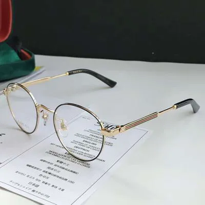 Złoto 0290o okrągłe okulary okulary rama przezroczyste soczewki okulary męskie okulary oko oka ramy nowe z pudełkiem293i