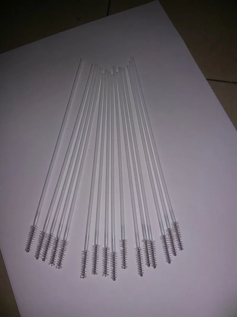 16 cm 5 mm Confezione da 100 pezzi Filo di acciaio inossidabile Manico in plastica Pulitore cannucce Spazzola pulizia Cannucce Spazzola pulizia Bottiglia Brush302r