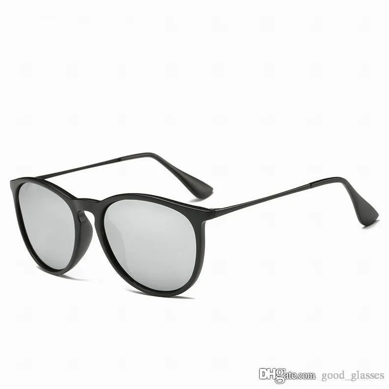 Mode runda solglasögon män kvinnor vintage design solglasögon klassiska körglasögon toppkvalitet matt black metal ram uv400 g262k